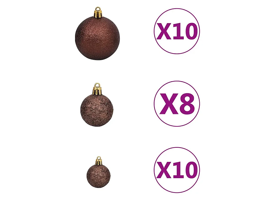 Sapin de Noël artificiel articulé 300 LED et boules 270 cm