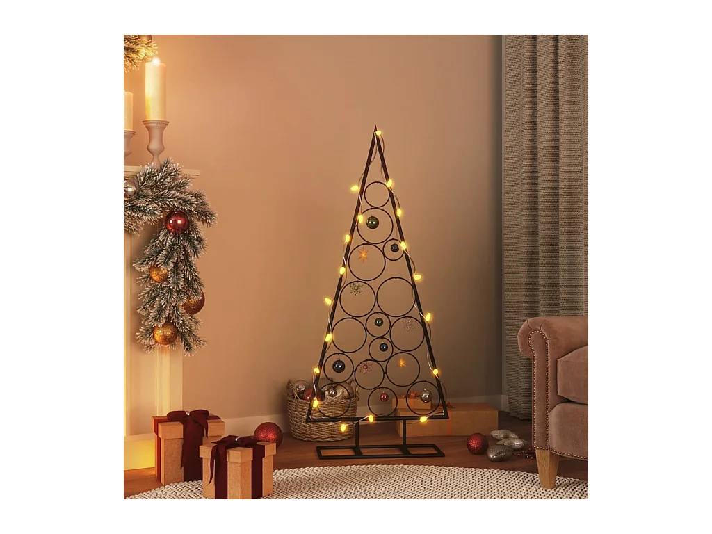 Metall-Weihnachtsbaum für Dekorationen Schwarz 125 cm