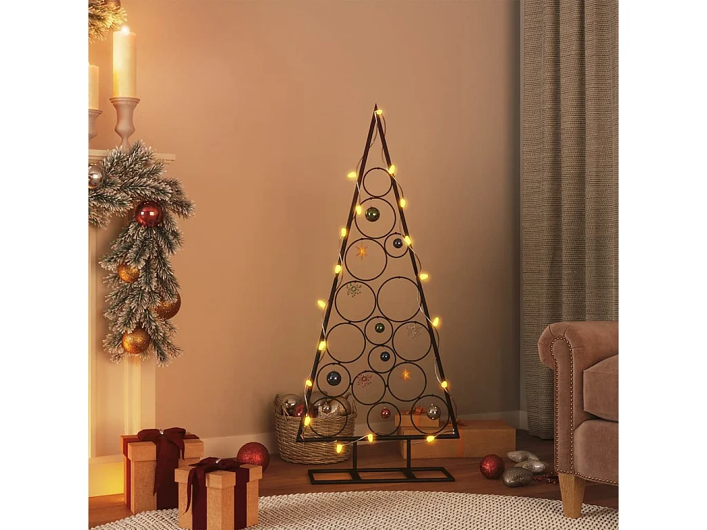 Metall-Weihnachtsbaum für Dekorationen Schwarz 125 cm