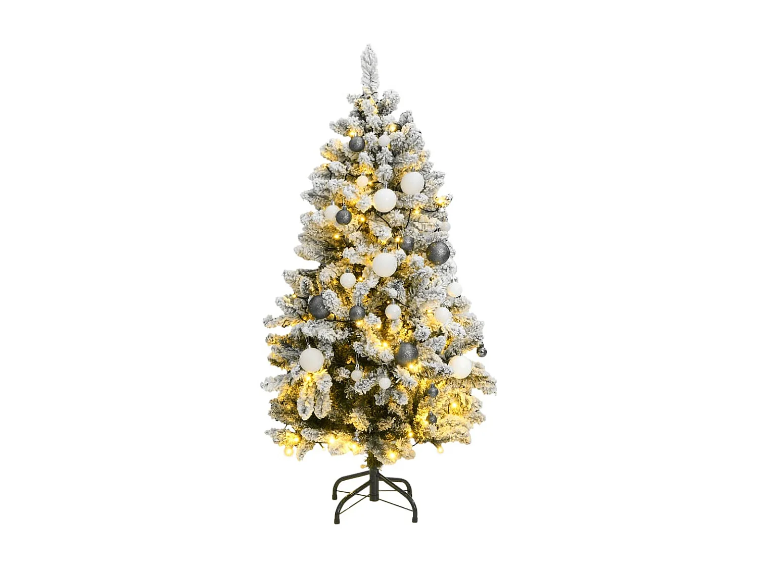 Sapin de Noël artificiel articulé 150 LED et boules 120 cm