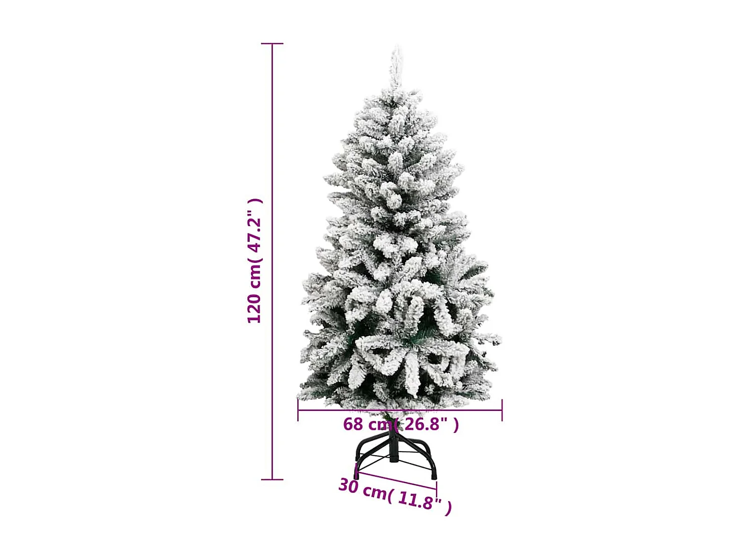 Sapin de Noël artificiel articulé 150 LED et boules 120 cm