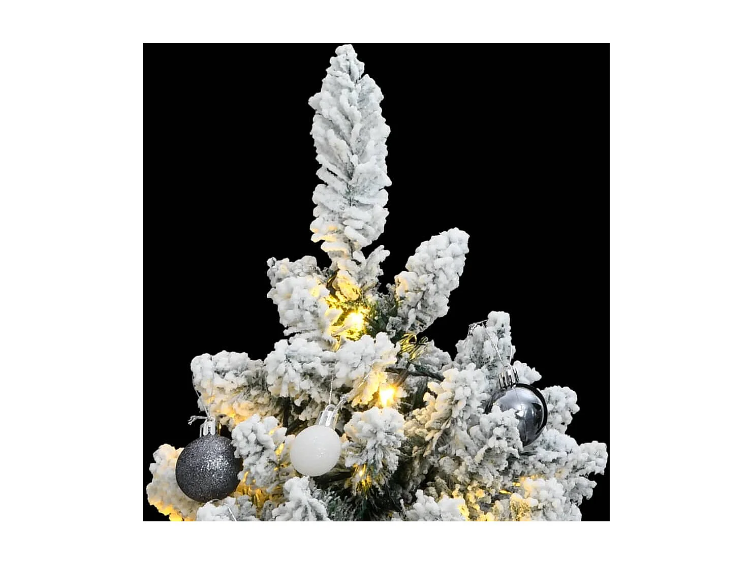 Albero Natale Incernierato con 150 LED e Palline 120 cm