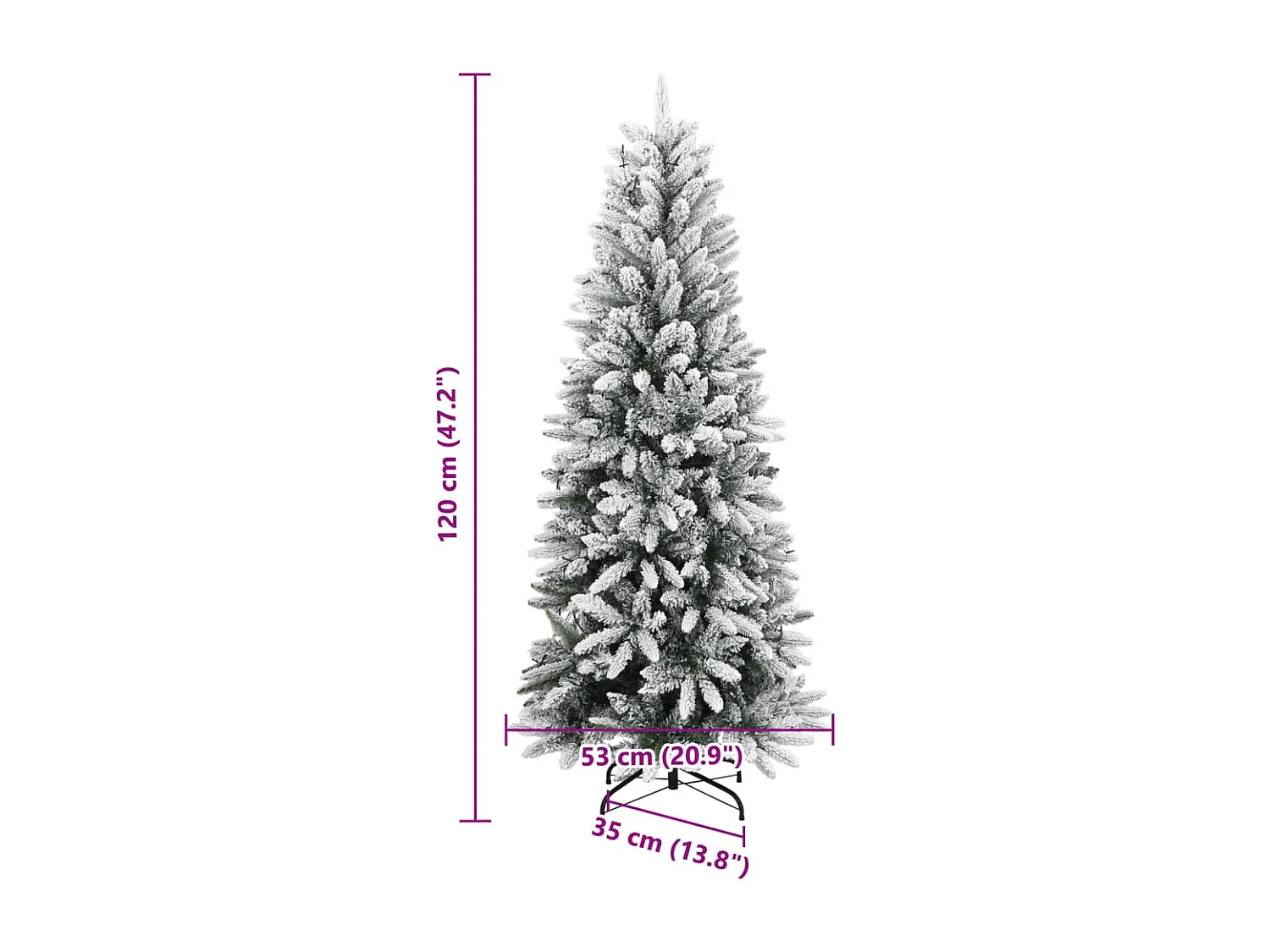 Sapin de Noël artificiel 150 LED et flocon de neige 120 cm