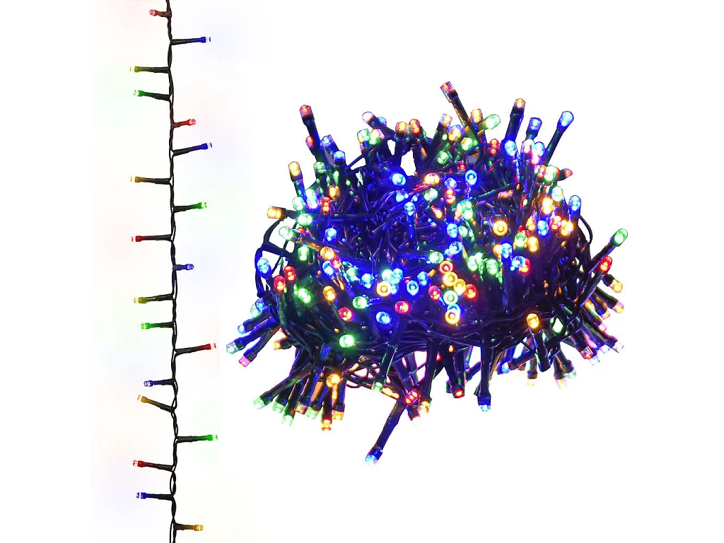 Cordão de luzes compacto 2000 luzes LED 45 m PVC multicolorido