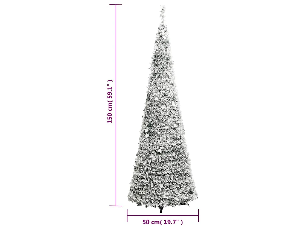 Kunstkerstboom pop-up met sneeuw 100 LED's 150 cm