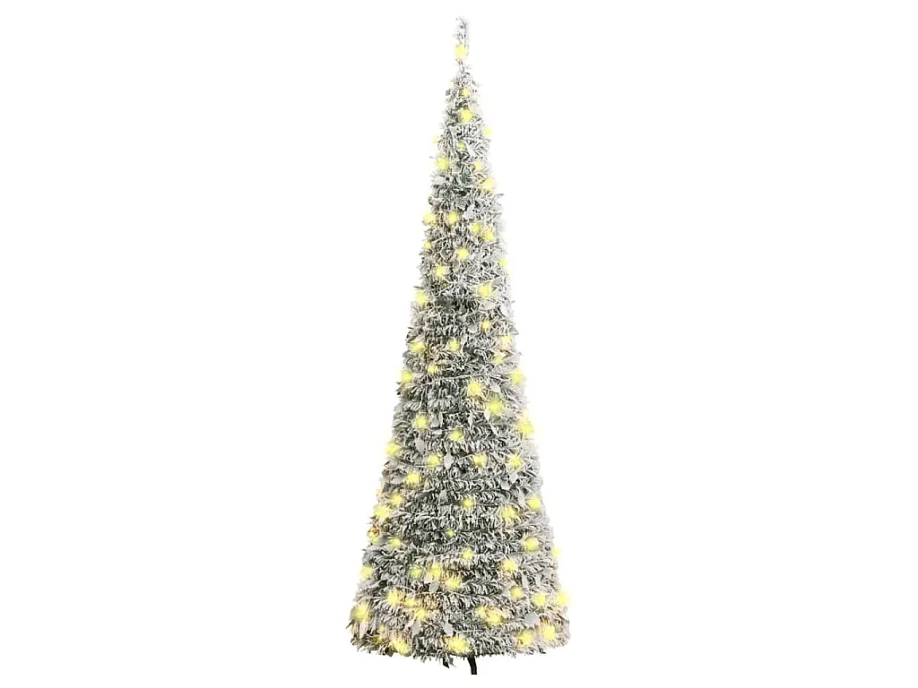 Kunstkerstboom pop-up met sneeuw 100 LED's 150 cm