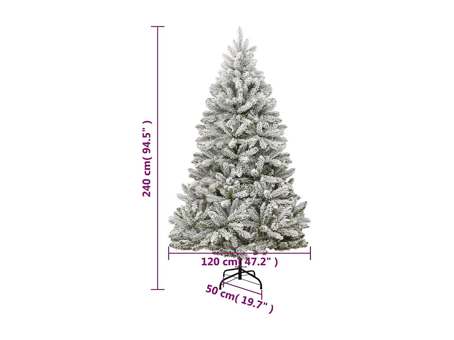 Sapin de Noël artificiel articulé 300 LED et boules 240 cm