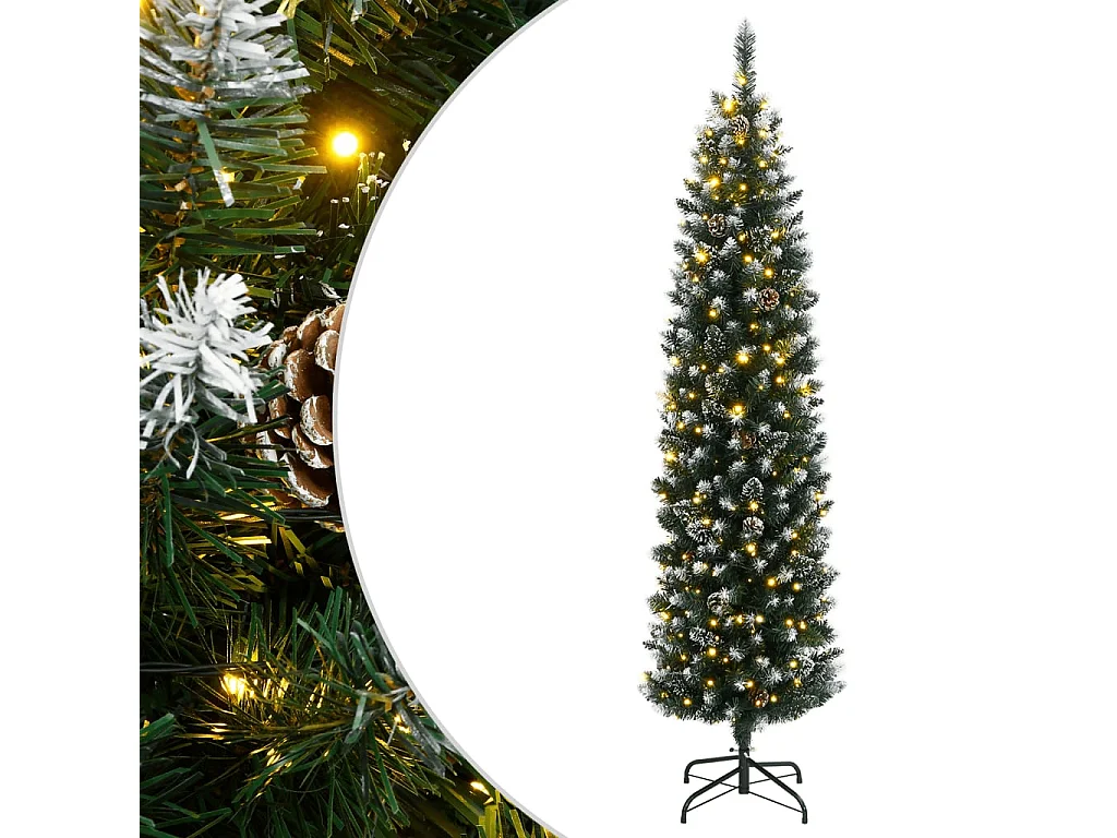 Árbol de Navidad artificial estrecho 150 LEDs 150 cm