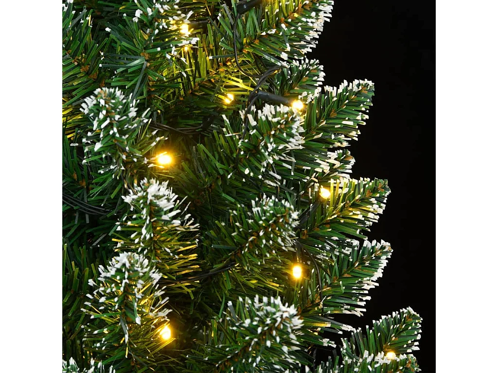 Árbol de Navidad artificial estrecho con 300 LEDs 180 cm
