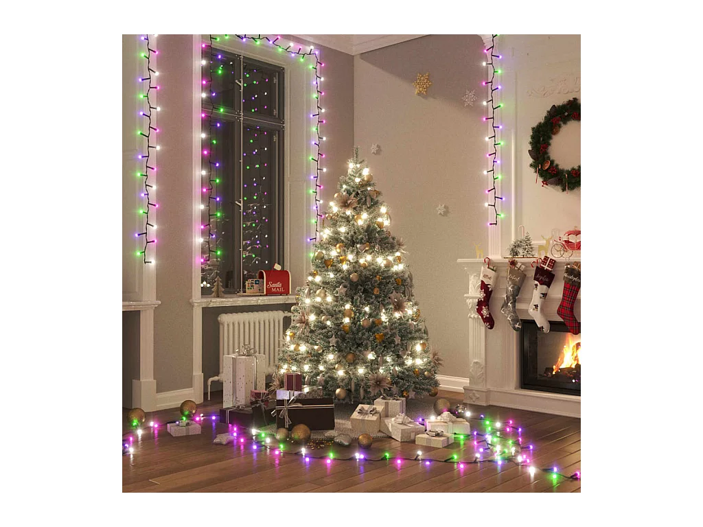 Guirlande LED compacte avec 1000 LED Multicolore pastel 25m PVC