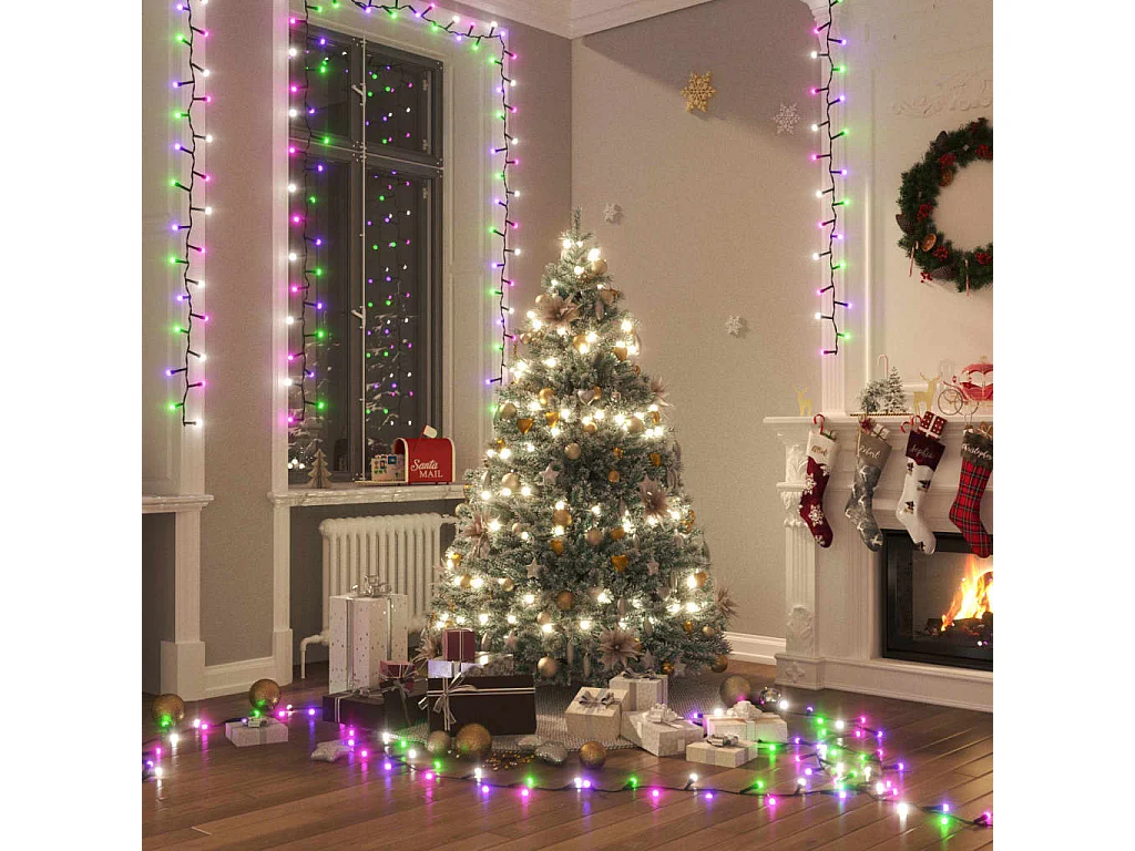 Guirlande LED compacte avec 1000 LED Multicolore pastel 25m PVC