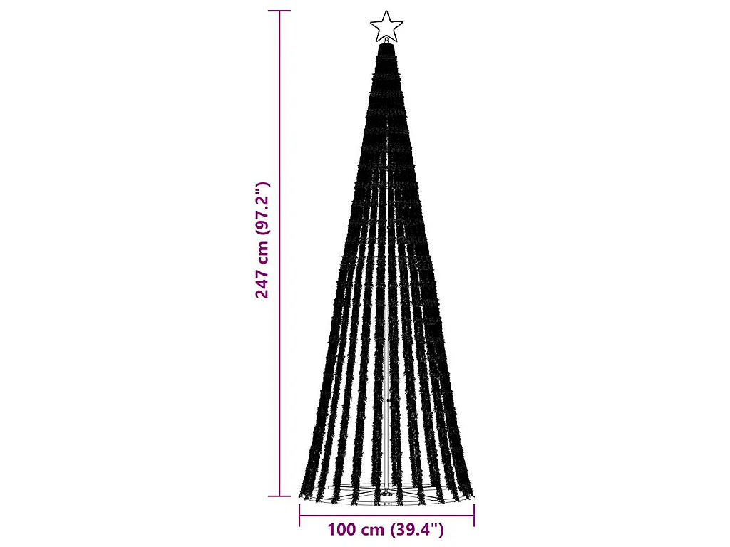 LED-kerstboom 475 LEDs warm wit 247 cm