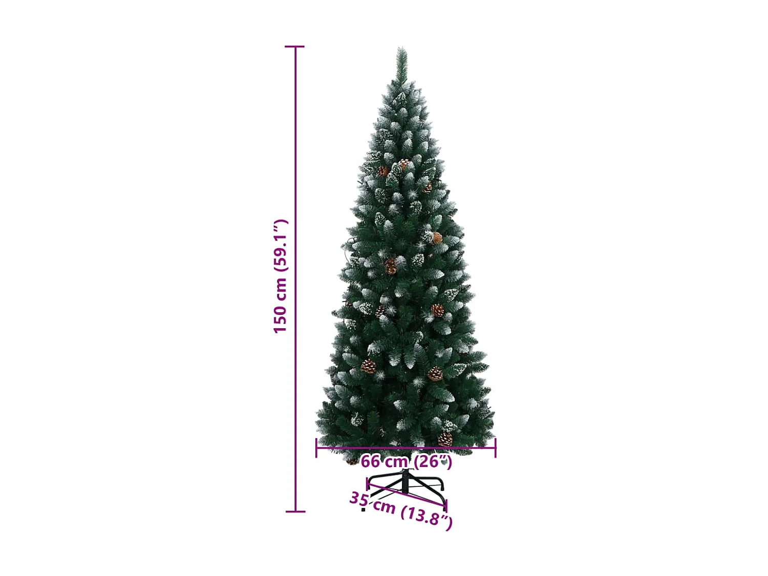 Künstlicher Weihnachtsbaum 150 LEDs 150 cm
