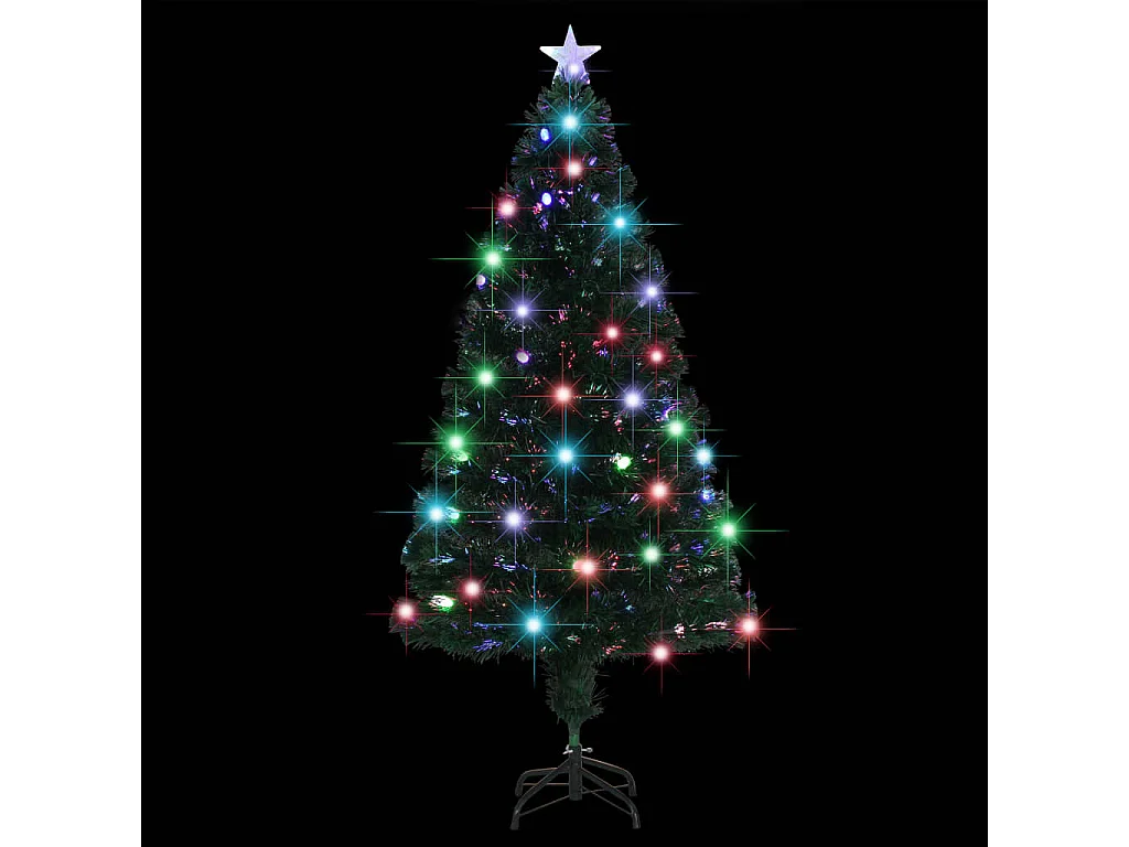 Árvore de Natal pré-iluminada c/ suporte e LED 150 cm fibra ótica