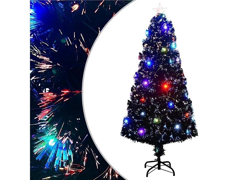 Arbre de Noël pré-éclairé avec support et LED 150 cm fibre optique