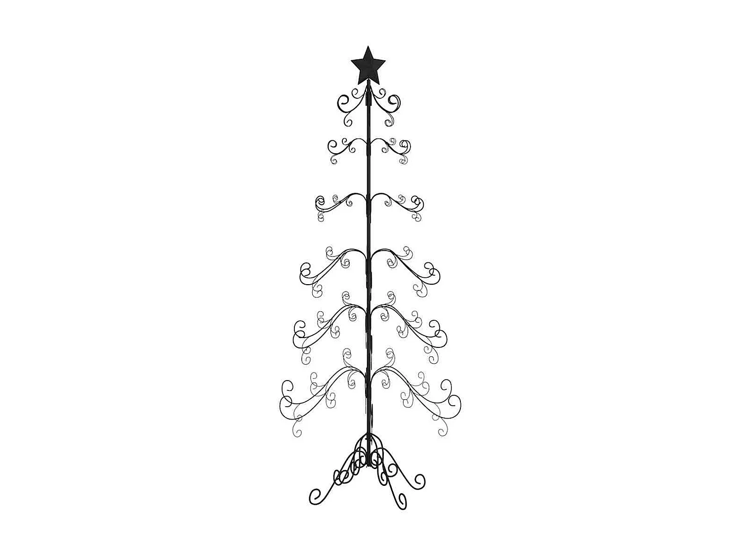 Arbre de Noël en métal pour décoration noir 215 cm