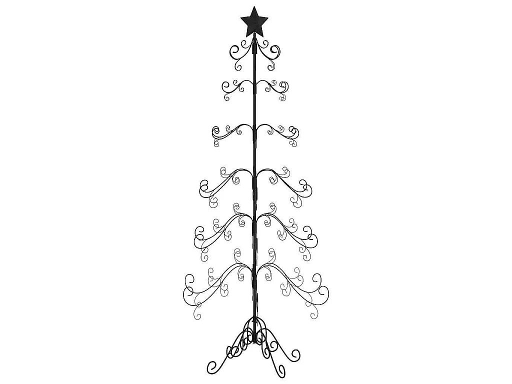 Arbre de Noël en métal pour décoration noir 215 cm