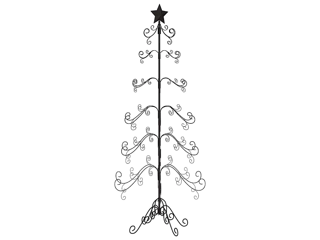 Arbre de Noël en métal pour décoration noir 215 cm