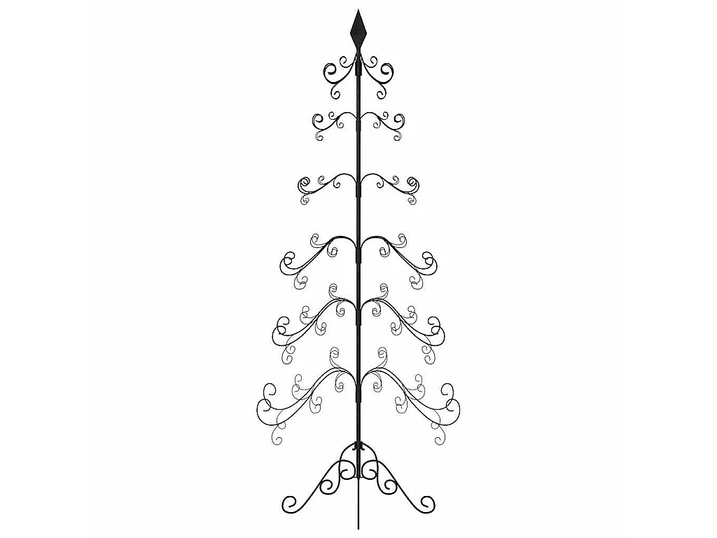 Arbre de Noël en métal pour décoration noir 215 cm