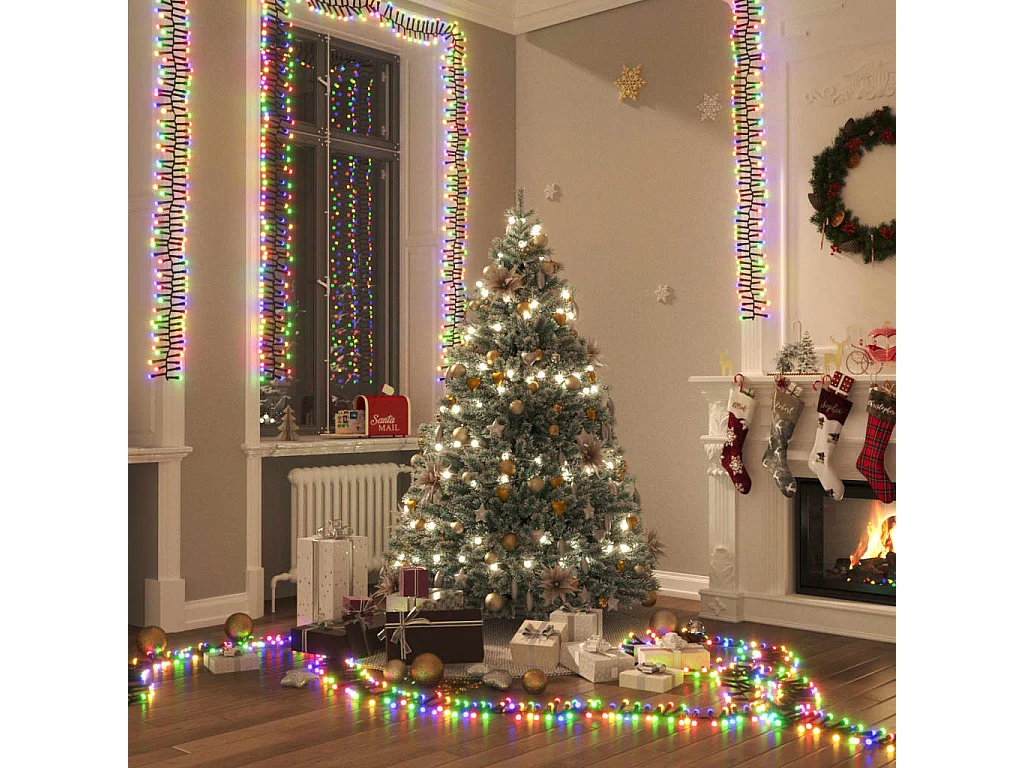 Guirlande lumineuse à LED groupées 1000 LED Multicolore 11m PVC