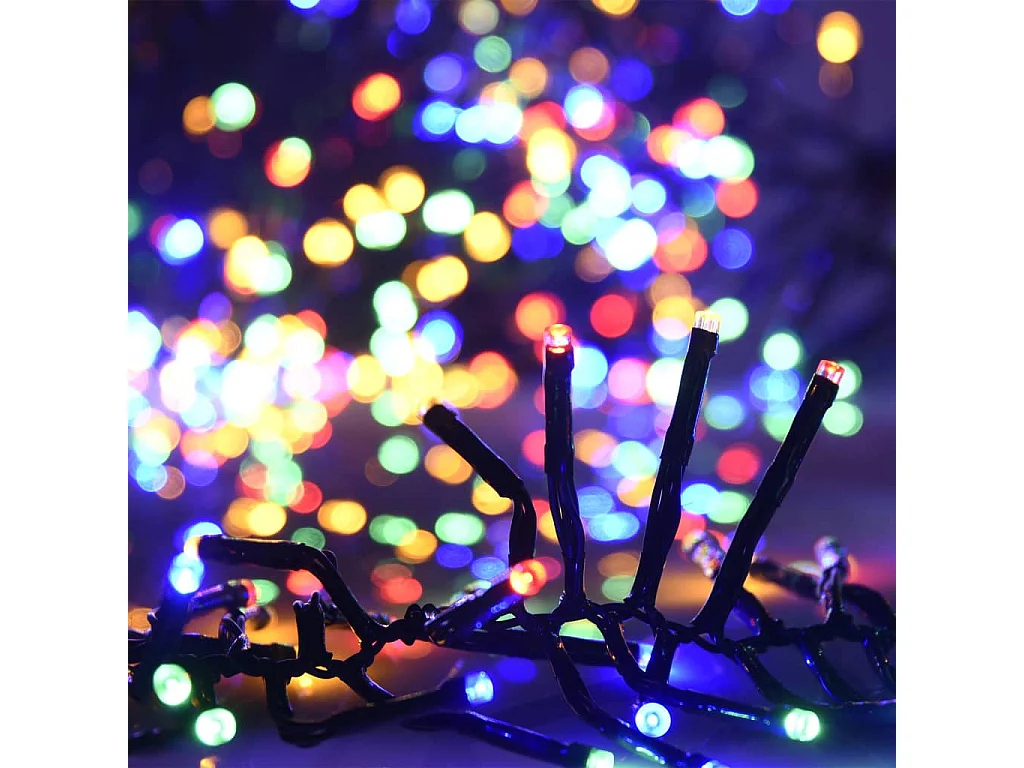 Guirlande lumineuse à LED groupées 1000 LED Multicolore 11m PVC