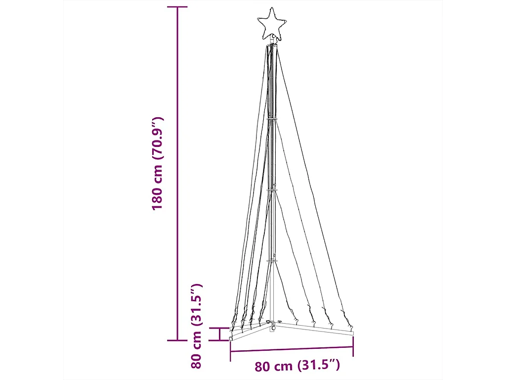 LED-kerstboom 339 LEDs kleurrijk 187 cm