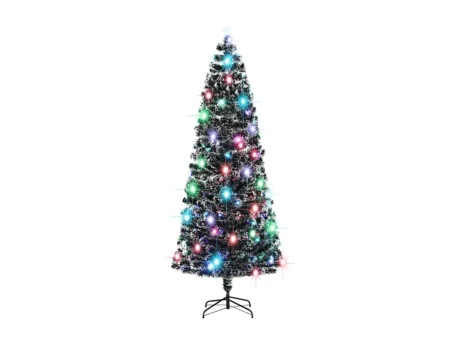 Vorbeleuchteter Weihnachtsbaum mit Ständer und LED 240 cm Glasfaser