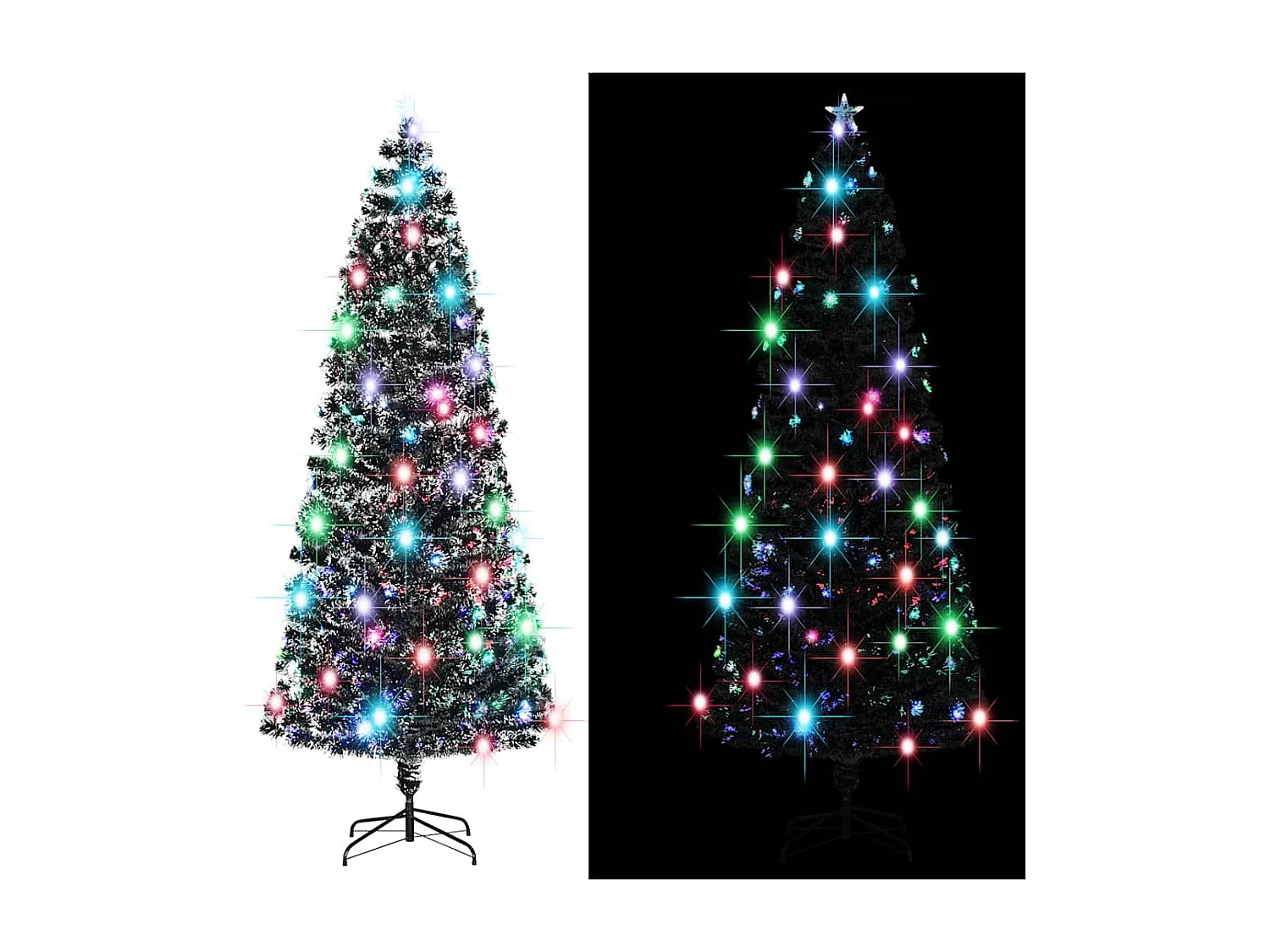 Vorbeleuchteter Weihnachtsbaum mit Ständer und LED 240 cm Glasfaser