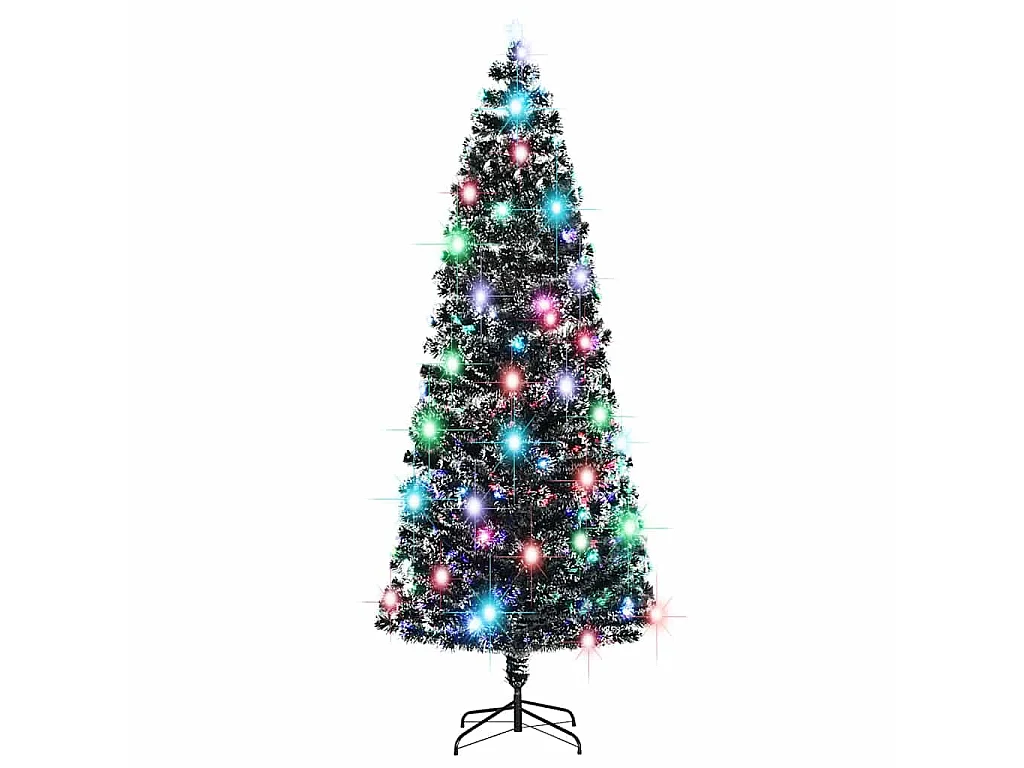 Voorverlichte kerstboom met standaard en LED 240 cm glasvezel