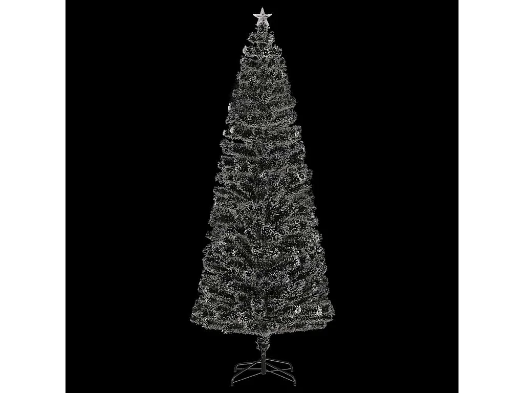 Voorverlichte kerstboom met standaard en LED 240 cm glasvezel