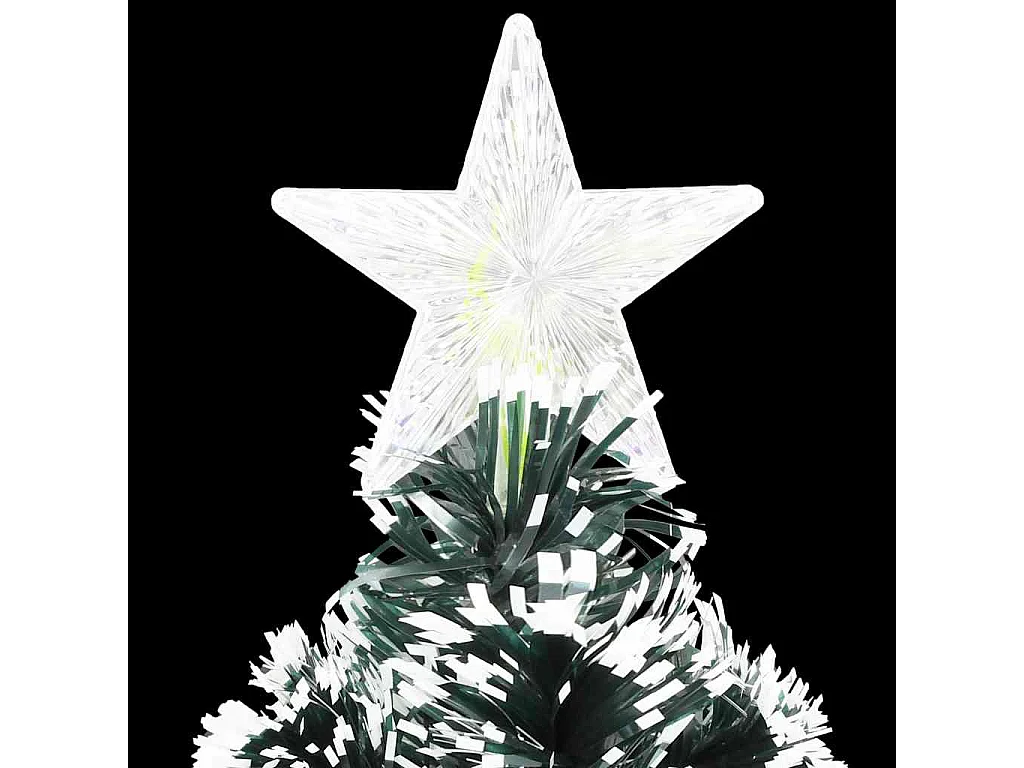 Voorverlichte kerstboom met standaard en LED 240 cm glasvezel