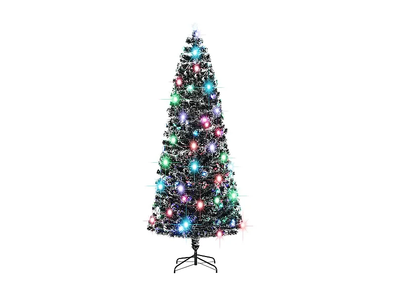 Vorbeleuchteter Weihnachtsbaum mit Ständer und LED 240 cm Glasfaser
