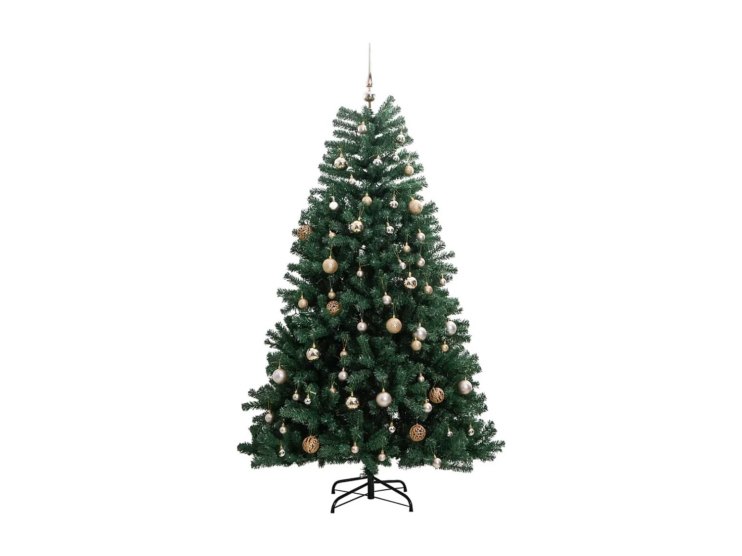 Árvore Natal artificial articulada c/ 300 luzes LED+bolas 180cm