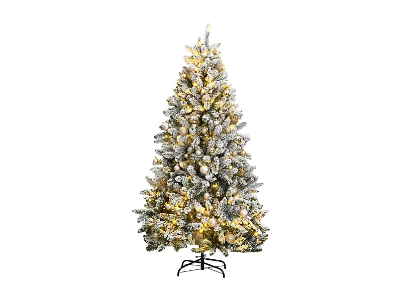 Albero Natale Incernierato con 300 LED e Palline 300 cm