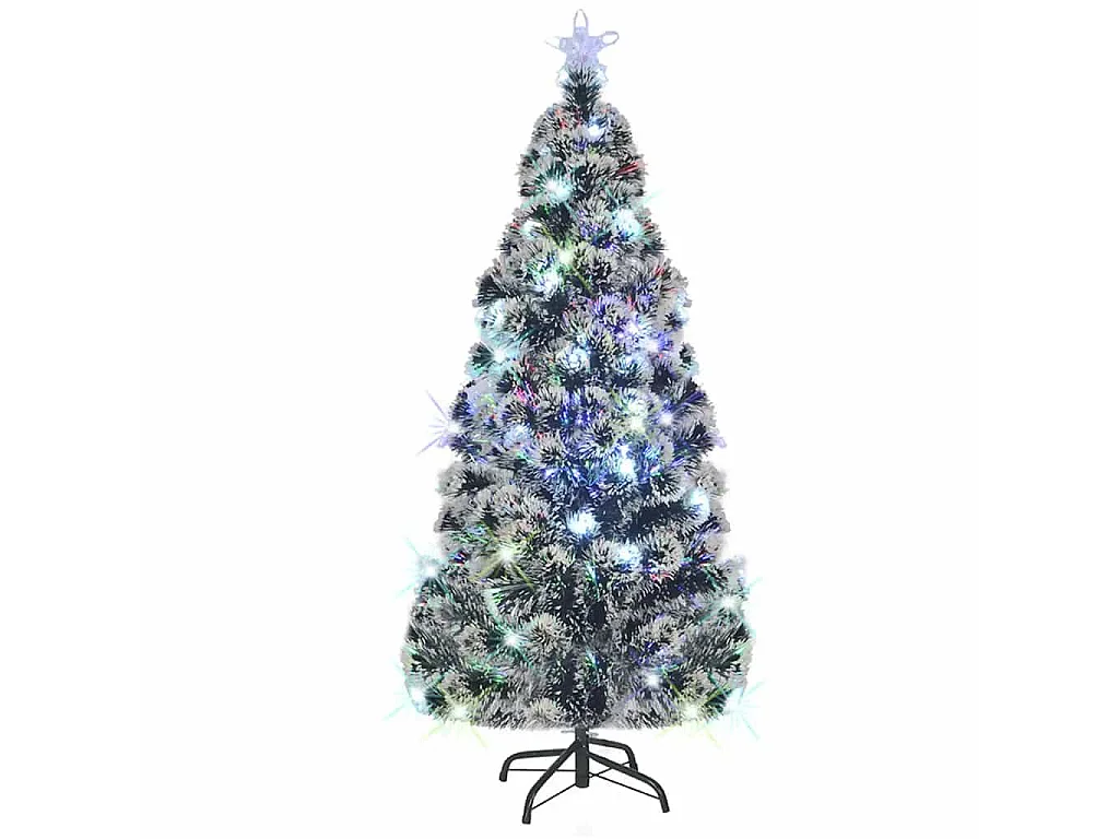 Arbre de Noël pré-éclairé avec support et LED 150 cm fibre optique