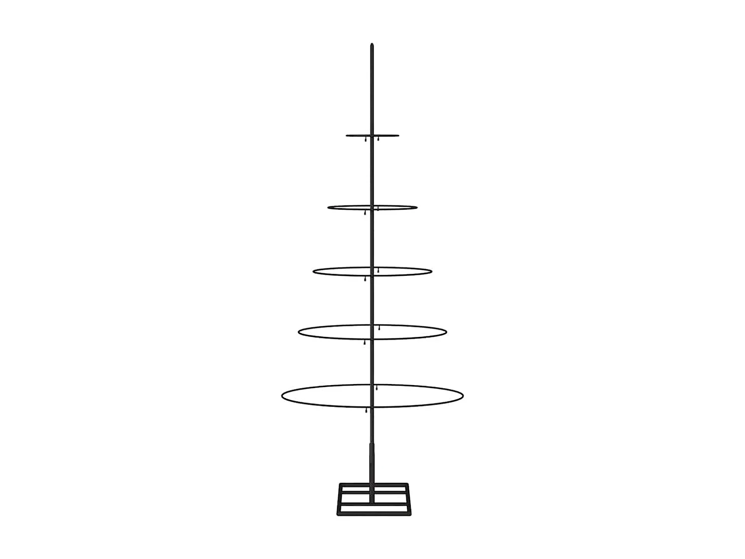 Metall-Weihnachtsbaum für Dekorationen Schwarz 125 cm