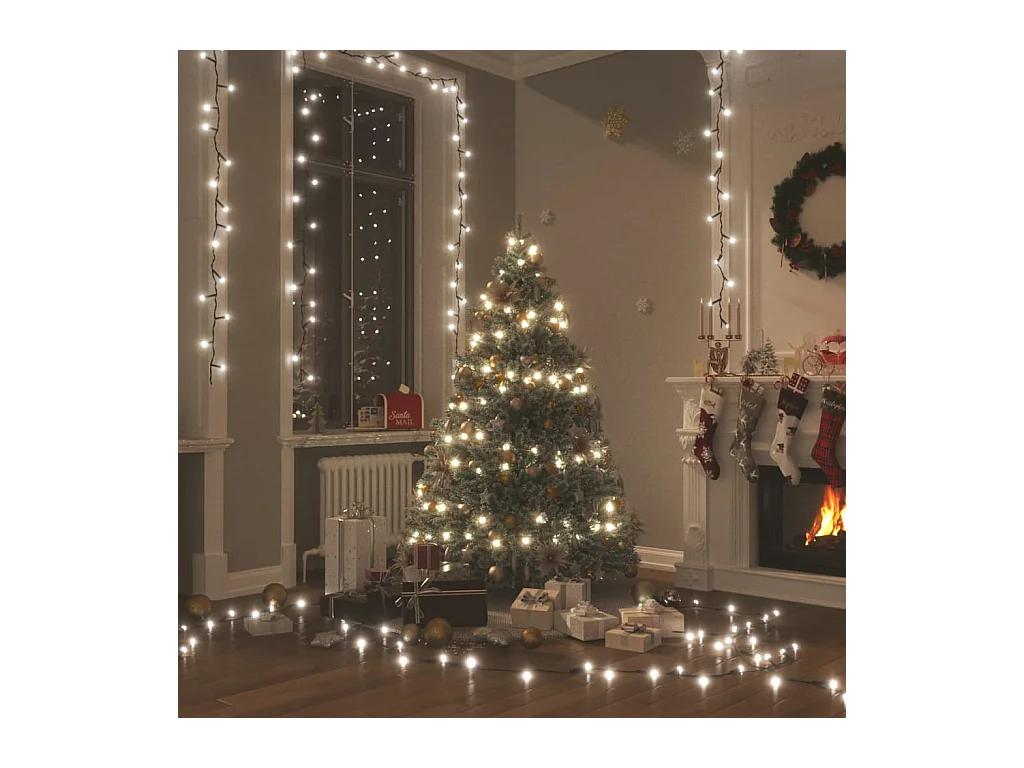 Guirlande LED avec 300 LED Blanc froid 30 m PVC
