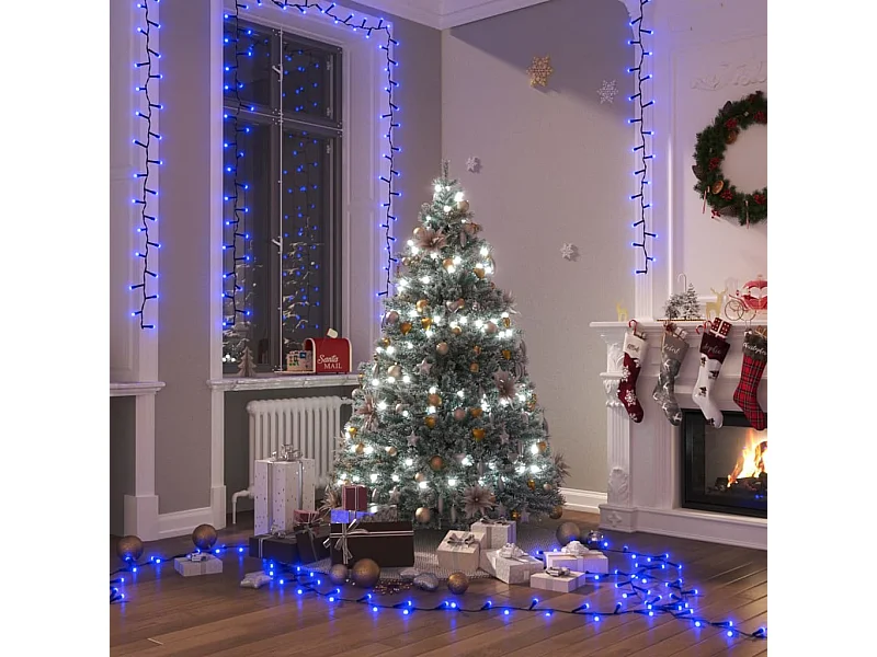 Lichtslinger compact met 400 LED's blauw 13 m PVC