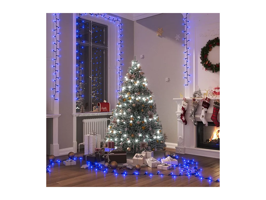 Lichtslinger compact met 400 LED's blauw 13 m PVC