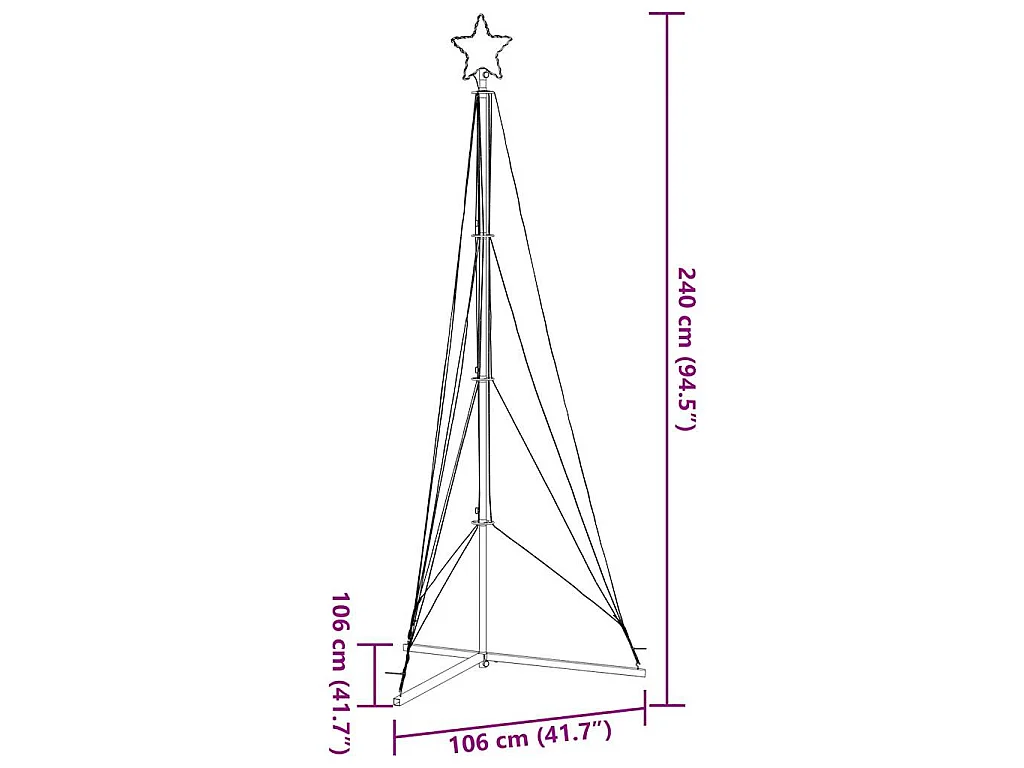 Sapin de Noël à LED 483 LED blanc froid 240 cm