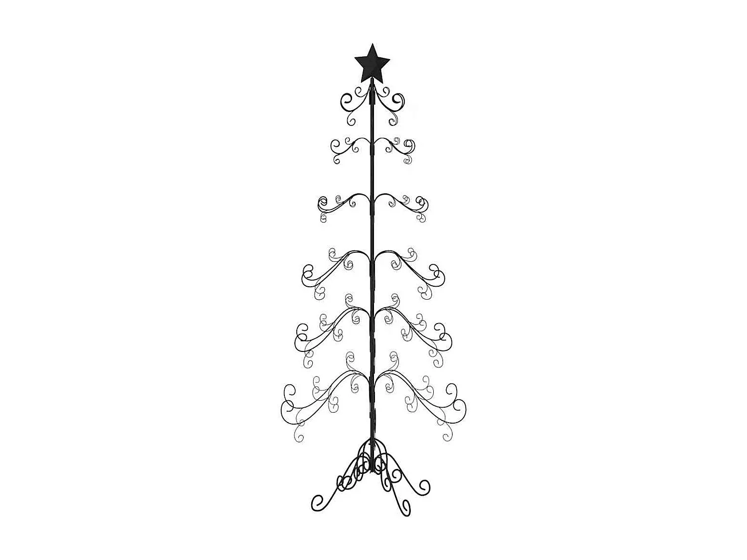 Arbre de Noël en métal pour décoration noir 180 cm
