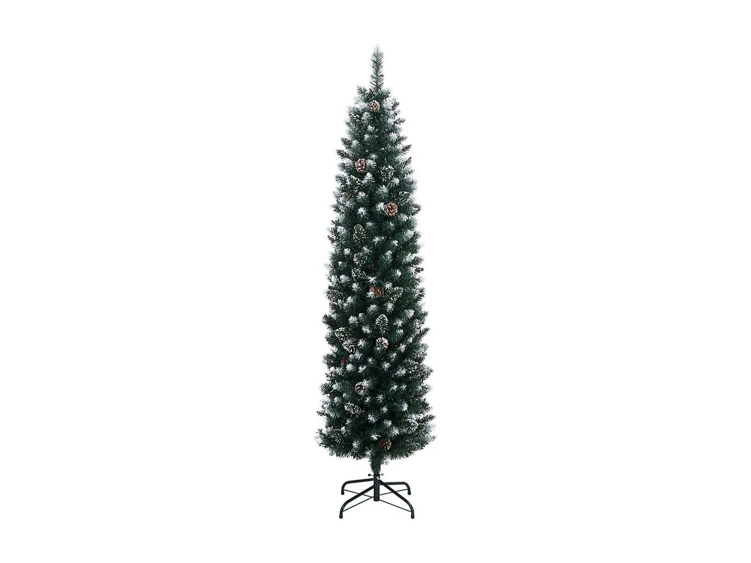 Árvore de Natal artificial fina com 300 luzes LED 180 cm