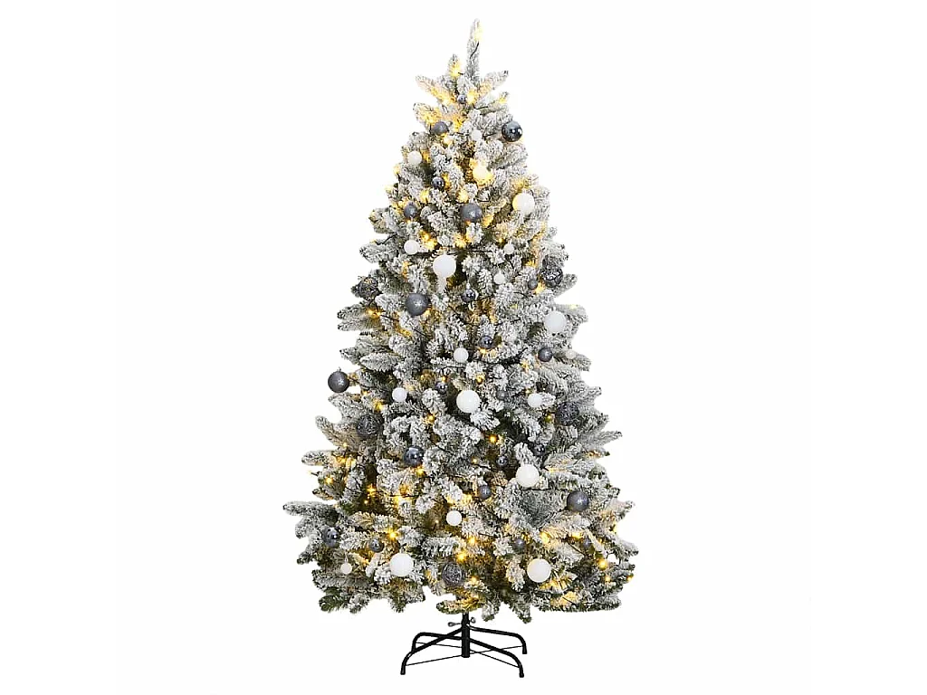 Árvore Natal artificial articulada c/ 300 luzes LED+bolas 240cm