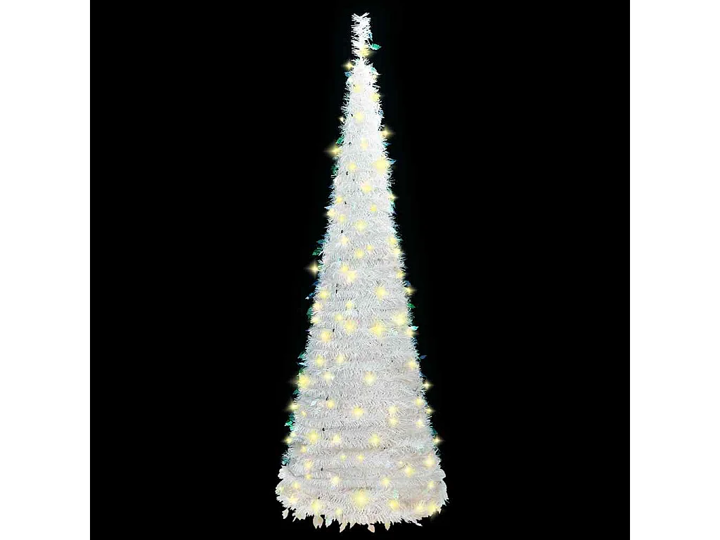 Pop-Up-Weihnachtsbaum Künstlich 200 LEDs Weiß 210 cm