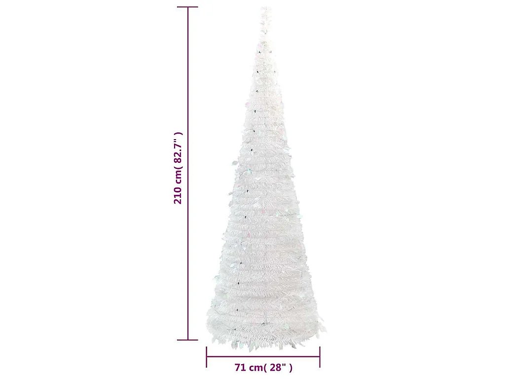Kunstkerstboom pop-up 200 LED's 210 cm wit