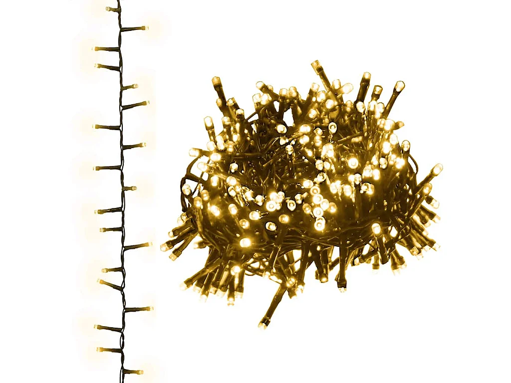 Cordão de luzes compacto 3000 luzes LED 65 m PVC branco quente