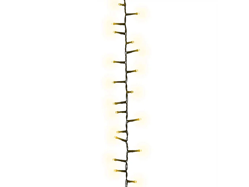 Cordão de luzes compacto 3000 luzes LED 65 m PVC branco quente