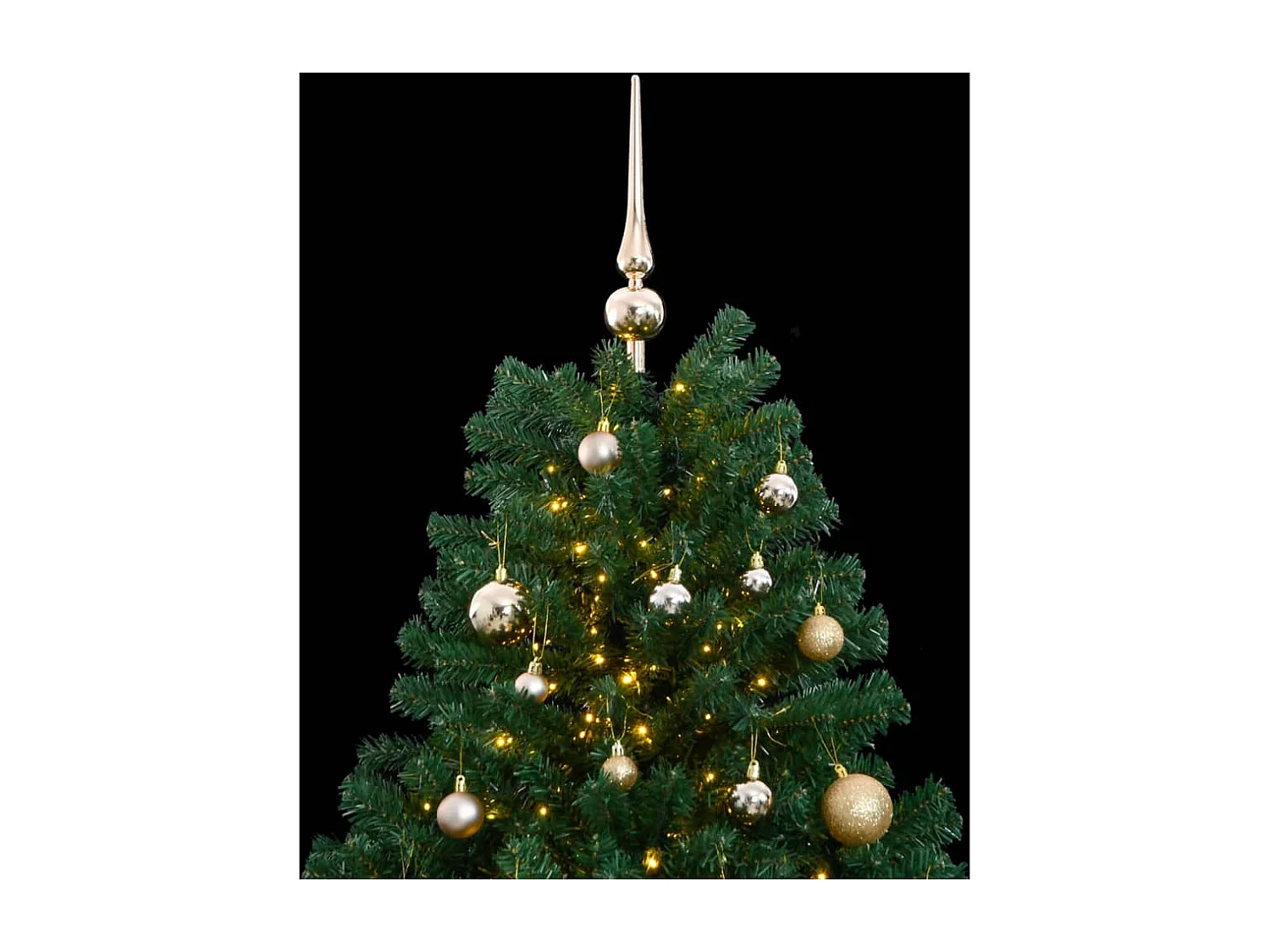 Künstlicher Weihnachtsbaum Klappbar 300 LEDs & Kugeln 240 cm