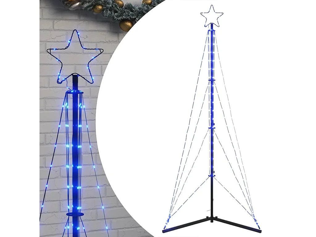 LED-kerstboom 363 LEDs 182 cm blauw