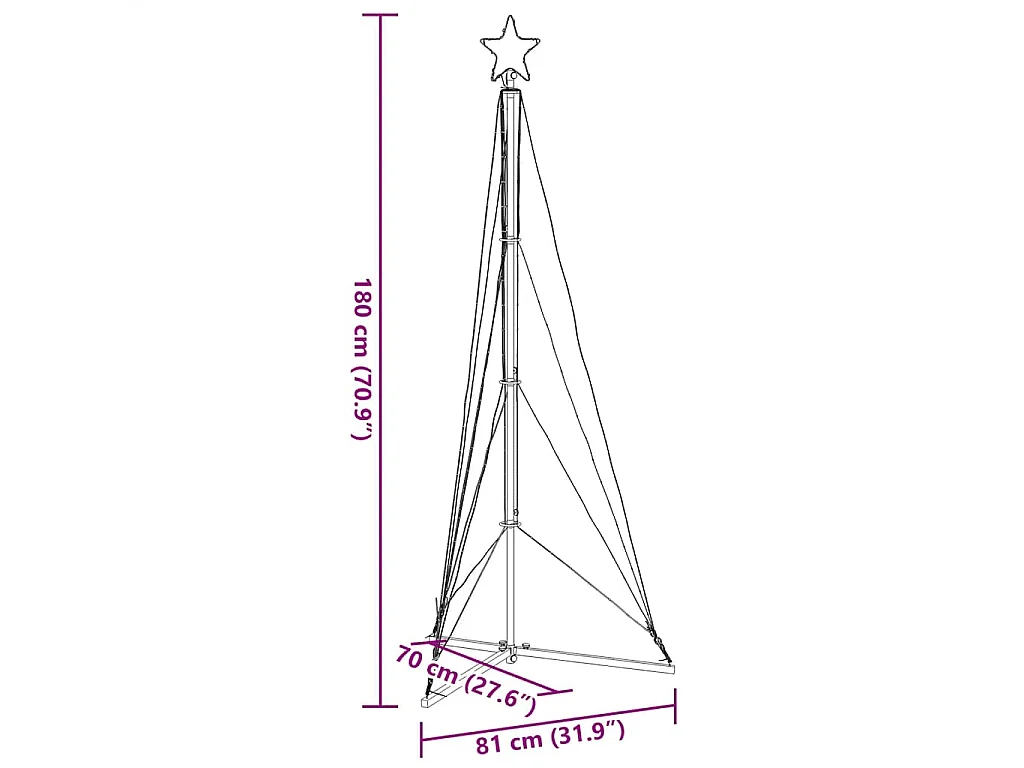 LED-kerstboom 363 LEDs 182 cm blauw